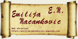 Emilija Macanković vizit kartica